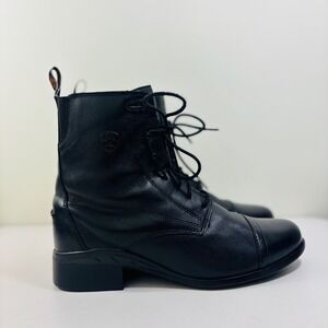 Ariat Scout Paddock Women's Size 9C Black Leather Lace Up Riding Boots 10000811